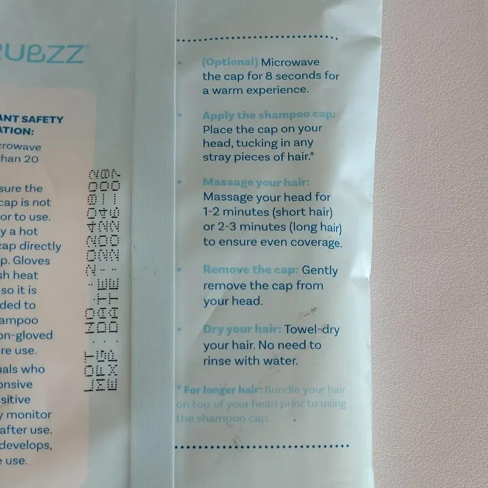 Scrubzz Rinse-Free Shampoo Cap 6pk Fresh Scent Elder Care Travel